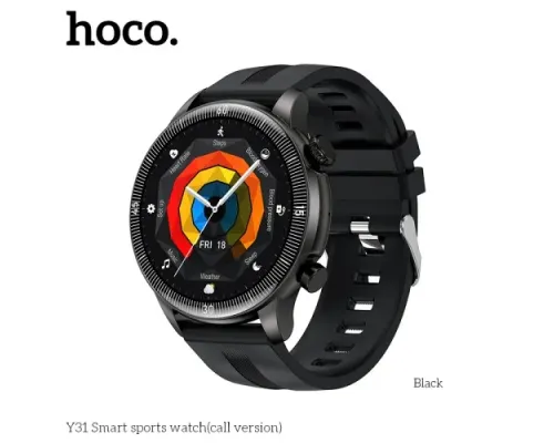 Смарт-годинник HOCO Y31 Smart sports watch(call version) Black mag-6942007654098145295