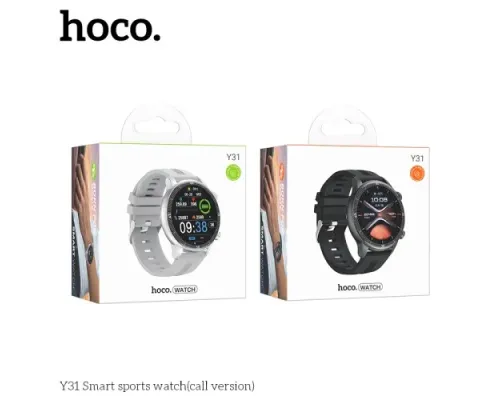 Смарт-годинник HOCO Y31 Smart sports watch(call version) Black mag-6942007654098145295