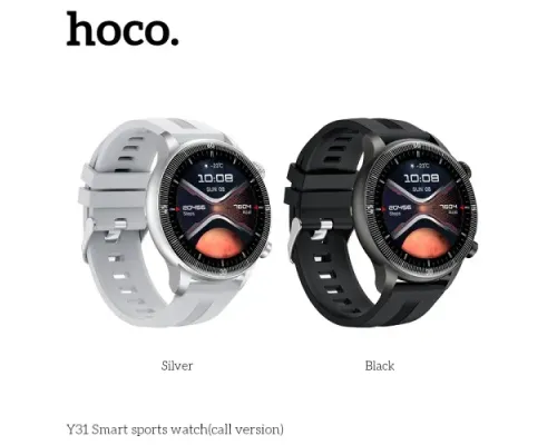 Смарт-годинник HOCO Y31 Smart sports watch(call version) Black mag-6942007654098145295