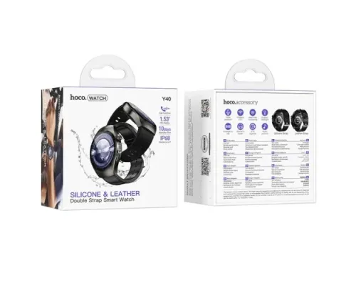 Смарт-годинник HOCO Y40 Smart watch(call version) Black mag-6942007672078153716