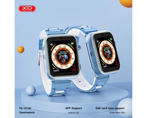Смарт-годинник XO H130 GPS Children's Intelligent 4G Watch Блакитний mag-692068085484458852