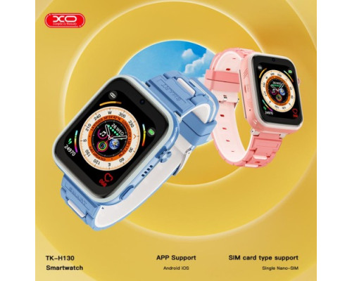 Смарт-годинник XO H130 GPS Children's Intelligent 4G Watch Блакитний mag-692068085484458852