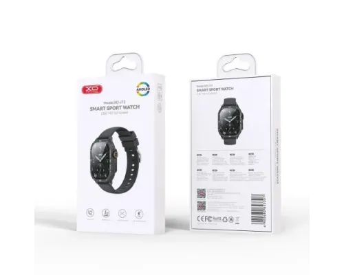 Смарт-годинник XO J12 AMOLED Screen Smart Sports Talking Watch Чорний mag-6920680823307144189