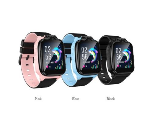 Смарт-годинник дитячий HOCO Y104 4G children phone-watch Pink mag-6942007646376141576