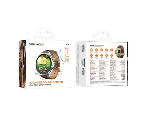 Смарт-годинник HOCO Y39 Smart watch(call version) Black mag-6942007673259152832