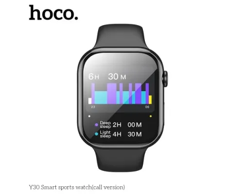 Смарт-годинник HOCO Y30 Smart sports watch(call version) Black mag-6942007648950153777