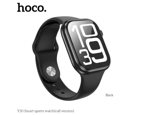 Смарт-годинник HOCO Y30 Smart sports watch(call version) Black mag-6942007648950153777