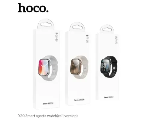 Смарт-годинник HOCO Y30 Smart sports watch(call version) Black mag-6942007648950153777