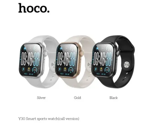 Смарт-годинник HOCO Y30 Smart sports watch(call version) Black mag-6942007648950153777