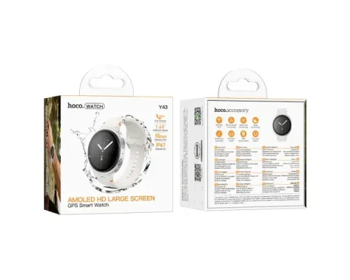 Смарт-годинник HOCO Y43 AMOLED Smart watch(call version) Silver mag-6942007677387153825
