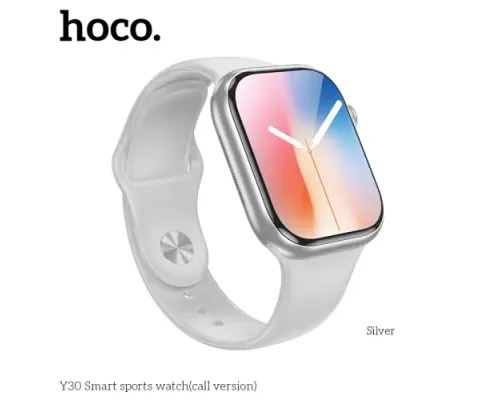 Смарт-годинник HOCO Y30 Smart sports watch(call version) Silver mag-6942007648967152822