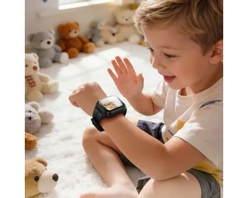 Смарт-годинник дитячий HOCO Y108 4G children phone-watch black mag-6942007680936154076