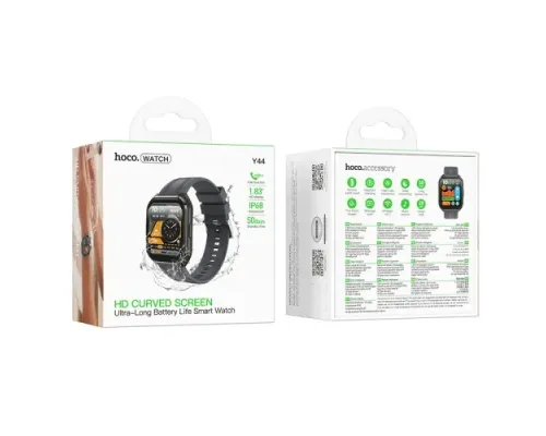 Смарт-годинник HOCO Y44 Smart watch(call version) Black mag-6942007680912154161