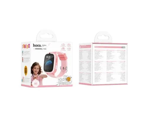 Смарт-годинник дитячий HOCO Y106 4G children phone watch pink mag-6942007658713152321
