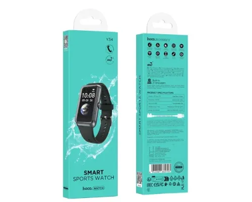 Смарт-годинник HOCO Y34 Smart sports watch(call version) black mag-6942007662703145312