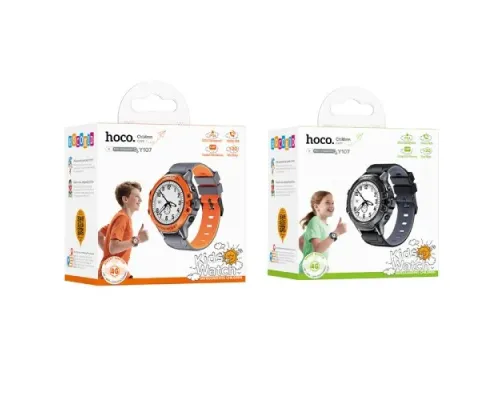 Смарт-годинник дитячий HOCO Y107 4G children phone watch Black mag-6942007666053153036