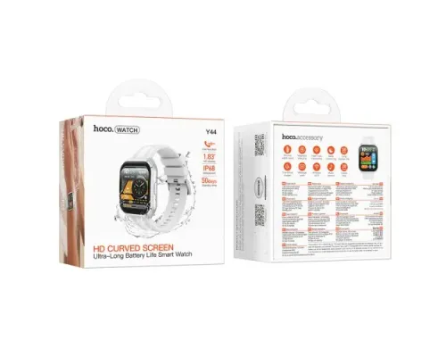 Смарт-годинник HOCO Y44 Smart watch(call version) Silver mag-6942007680929154162