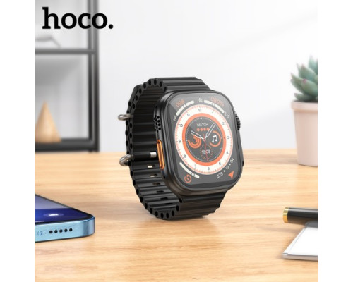 Смарт-годинник HOCO DY12 Ultra AMOLED Smart sports watch (call version) Black mag-6942007615778137214