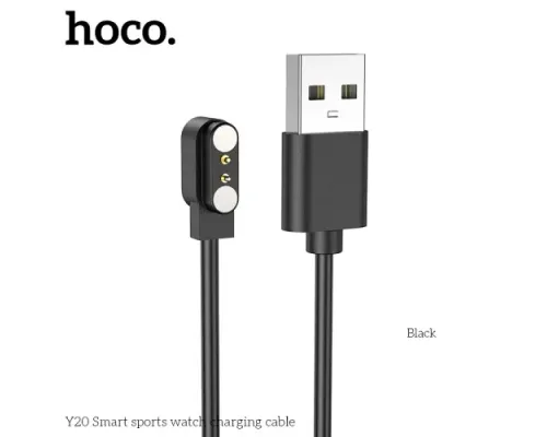 Кабель магнітний для HOCO Y20 Smart sports watch charging cable Black mag-6942007619424152101