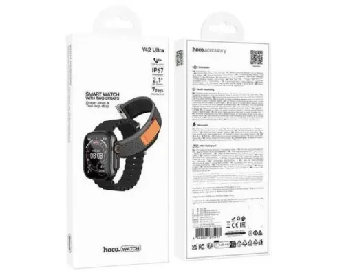 Смарт-годинник HOCO Y42 Ultra Smart watch(call version) Titanium gold mag-6942007675307153737