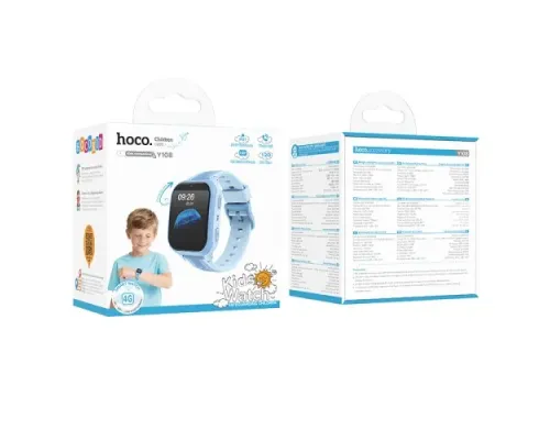 Смарт-годинник дитячий HOCO Y108 4G children phone-watch blue mag-6942007680943154163