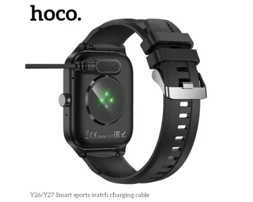 Кабель магнітний для HOCO Y26/Y27 Smart sports watch charging cable Black mag-6942007645454144059