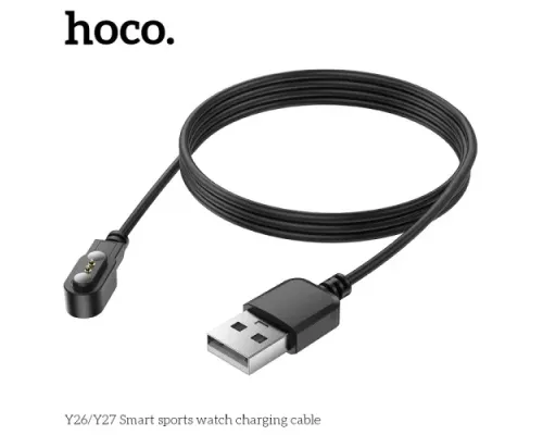 Кабель магнітний для HOCO Y26/Y27 Smart sports watch charging cable Black mag-6942007645454144059