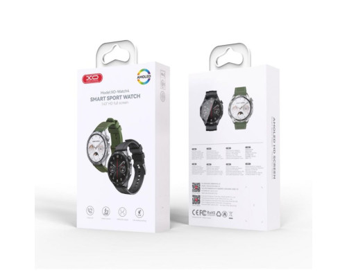 Смарт-годинник (Smart Watch) XO Watch4 Amoled silver (ремінець green) TPS-2710000337874 2710000337874