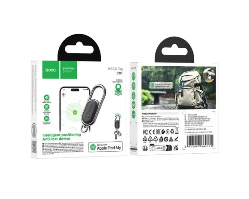 Брелок-антівтрата Hoco E91J Tiger smart anti-lost (keychain) black mag-6942007664172152823