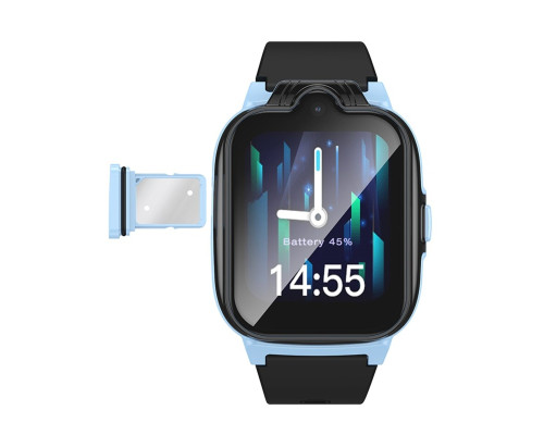 Смарт-годинник HOCO Y104 4G children phone-watch Blue (6942007646369)