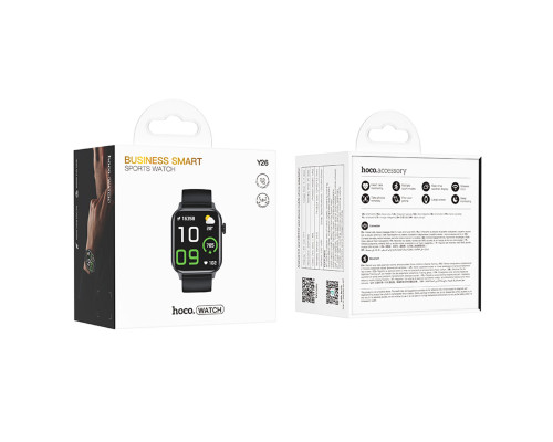 Смарт-годинник HOCO Y26 Smart sports watch (call version) Black (6942007645416)