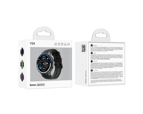 Смарт-годинник HOCO Y24 AMOLED Smart sports watch (call version) Black (6942007641005)