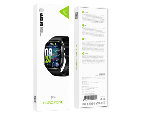 Смарт-годинник Borofone BD8 AMOLED Smart sports watch(call version) Bright Black