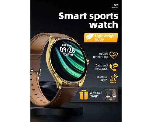 Смарт-годинник HOCO Y22 AMOLED Smart sports watch(call version) Black