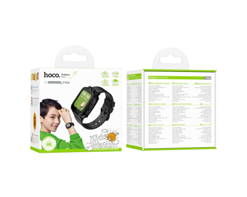 Смарт-годинник HOCO Y104 4G children phone-watch Black (6942007646352)