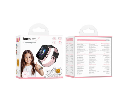 Смарт-годинник HOCO Y104 4G children phone-watch Pink (6942007646376)