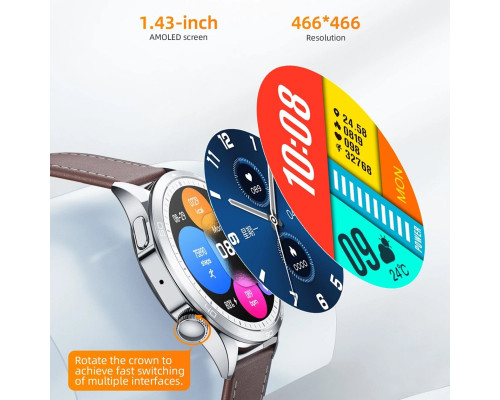 Смарт-годинник HOCO Y21 AMOLED Smart sports watch(call version) Metal gray (6942007624077)