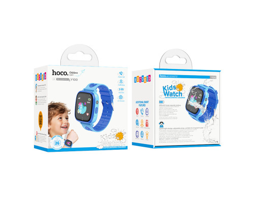 Дитячий cмарт-годинник Hoco Y100 children watch with call function Blue (6942007625630)