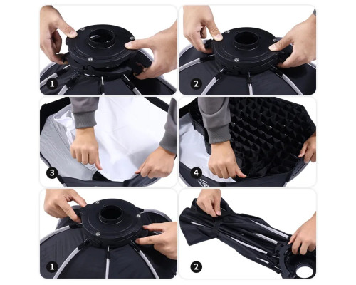 Відеосвітло Ulanzi Vijim 60cm Octagonal Softbox with Mini Bowens Mount and Grid (L068 LAS002) (UV-L068)