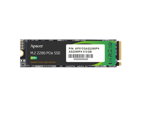 SSD M.2 Apacer AS2280P4 512GB 2280 PCIe 3.0x4 NVMe 3D TLC Read/Write: 2100/1500 MB/sec (AP512GAS2280P4-1)