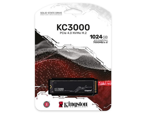 SSD M.2 Kingston KC3000 1024GB NVMe 2280 PCIe 4.0 x4 3D NAND TLC (SKC3000S/1024G)