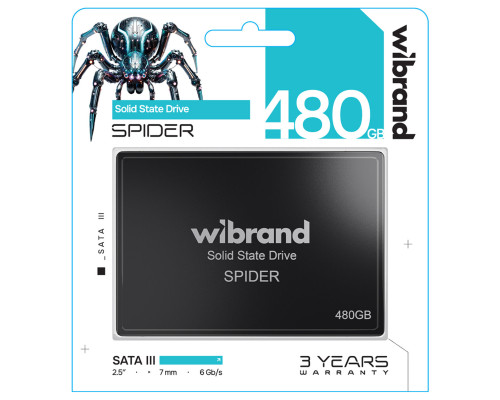 SSD Wibrand Spider 480GB 2.5" 7mm SATAIII Standard (WI2.5SSD/SP480GBST)