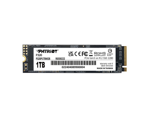 SSD M.2 Patriot P320 1TB NVMe 2280 Gen3.0 x4 3D TLC (P320P1TBM28)