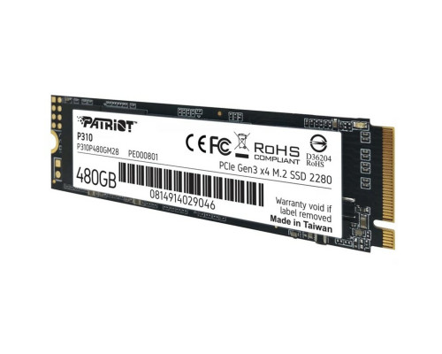 SSD M.2 Patriot P310 480GB NVMe 2280 PCIe 3.0x4 3D NAND TLC (P310P480GM28)