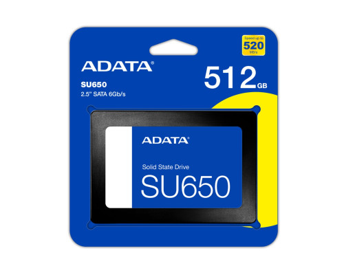 Накопичувач SSD ADATA Ultimate SU650 512GB 2.5" SATA III 3D NAND (ASU650SS-512GT-R)