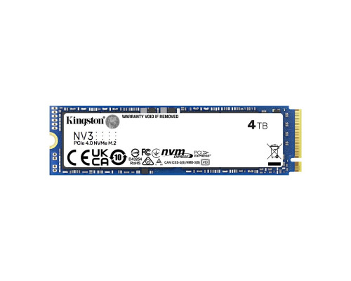 Накопичувач SSD M.2 Kingston NV3 4000GB NVMe 2280 PCIe 4.0 x4 3D NAND (SNV3S/4000G)