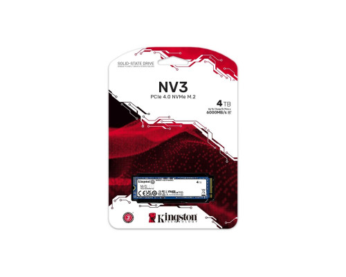 Накопичувач SSD M.2 Kingston NV3 4000GB NVMe 2280 PCIe 4.0 x4 3D NAND (SNV3S/4000G)