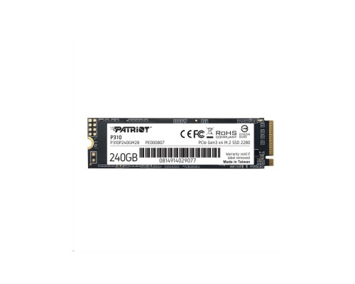 SSD M.2 Patriot P310 240GB NVMe 2280 PCIe 3.0 3D TLC (P310P240GM28)