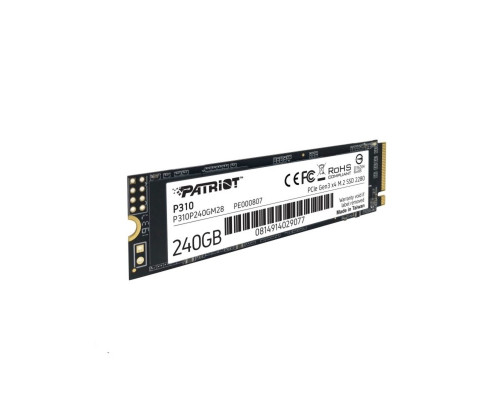 SSD M.2 Patriot P310 240GB NVMe 2280 PCIe 3.0 3D TLC (P310P240GM28)