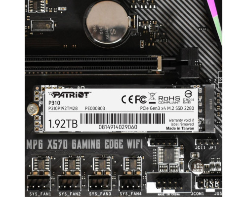 SSD M.2 Patriot P310 1920GB NVMe 2280 PCIe 3.0x4 3D NAND TLC (P310P192TM28)